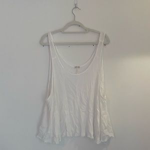 Sheer White Free People Scoop Neck Tank